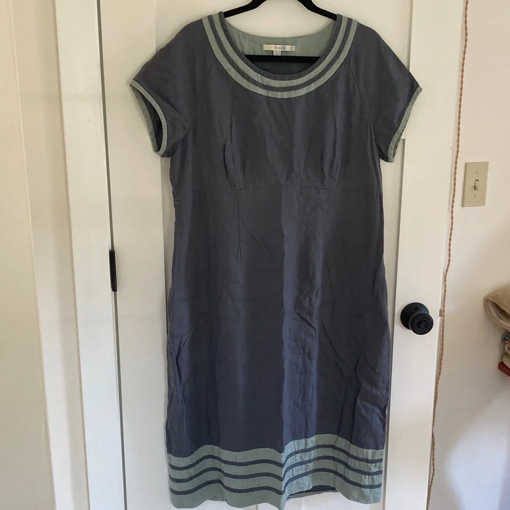 Boden Gray Linen Dress - Picture 1 of 5